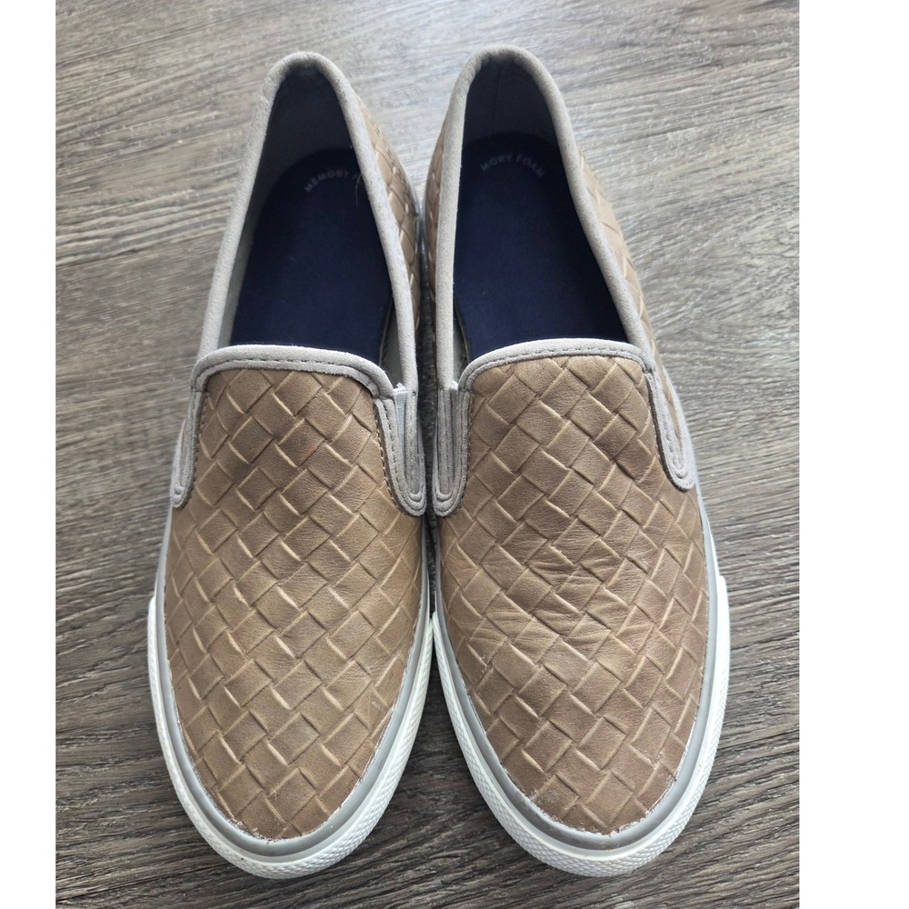Sperry Crest Vibe Slip On Sneaker Womens 6 Taupe Woven STS82592. No Box